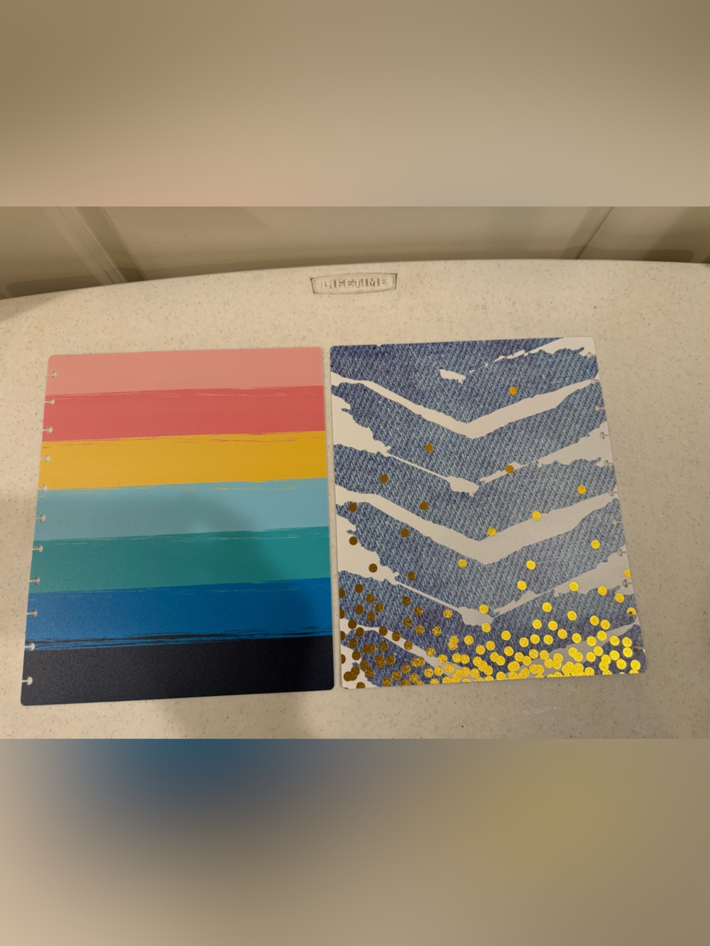 NEW TUL Planner Letter Size Reversible Covers ~ Blue and Gold Abstract